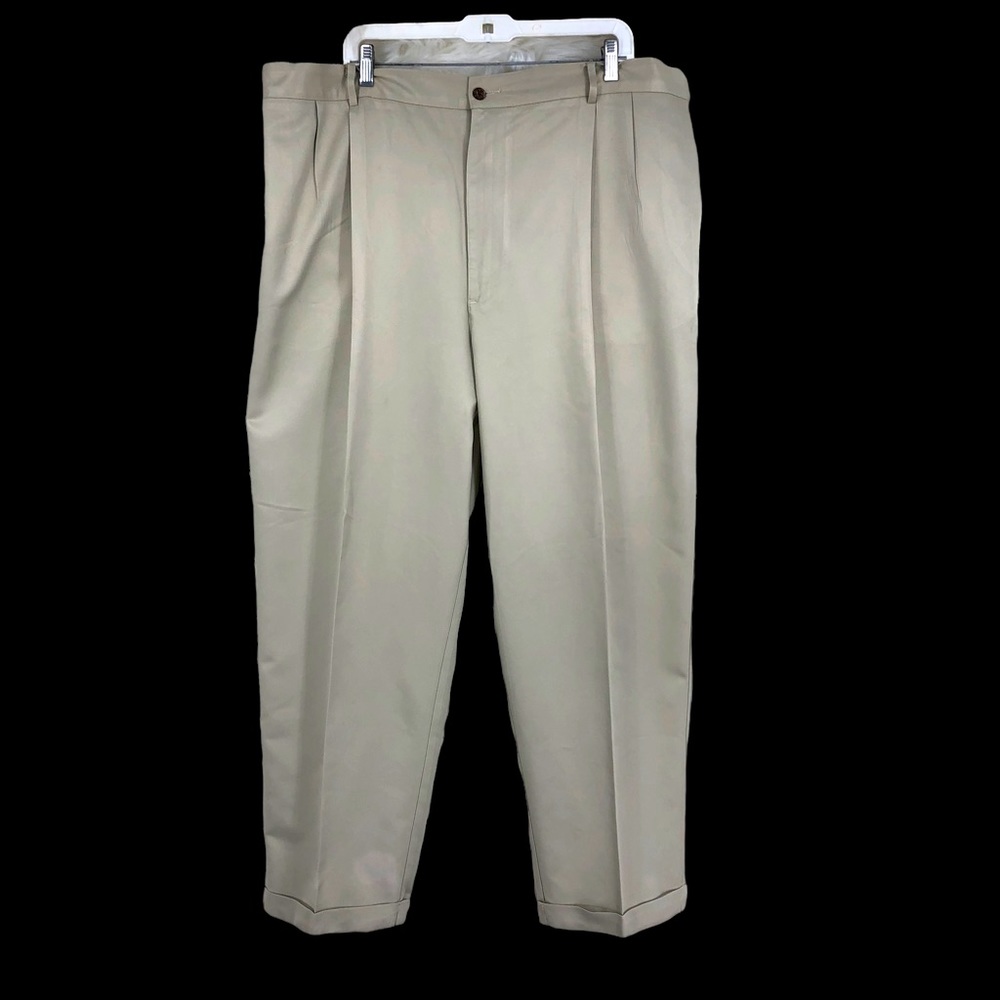 Men’s Caribbean Joe Big Man SZ 44 Waist Dress Pants Trousers Cuffed Silky
